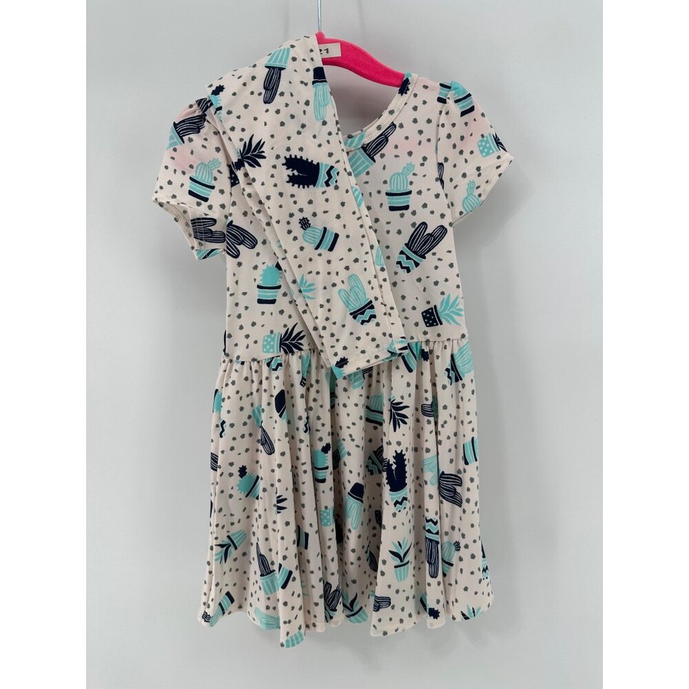 Dotdotsmile Girls Dress and Leggings Size 2T 2pc Set Blue Cactus Print NWT - Picture 2 of 6